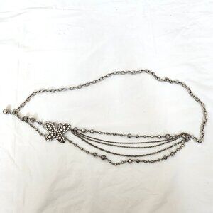 Women's Silver Butteryfly Chained Belt